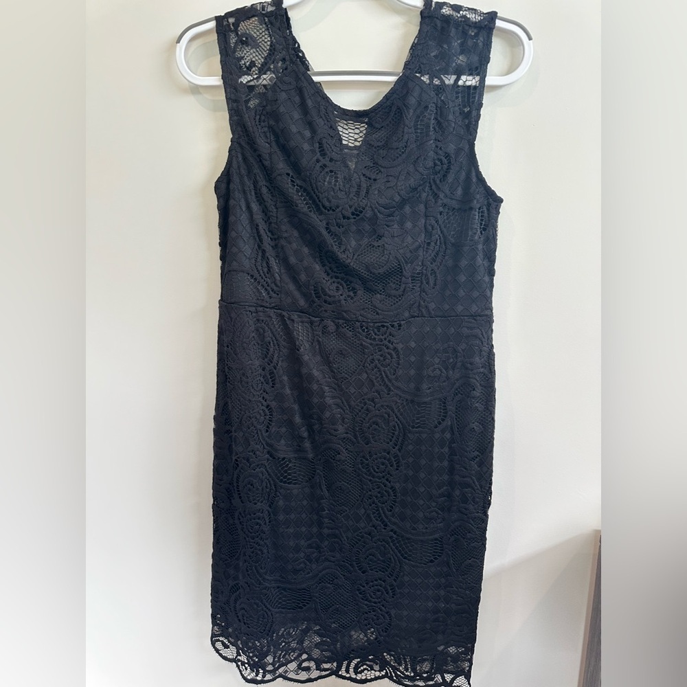 8/$20 Ricki’s Elegant Black Lace Dress NWT Size 8 PTP 17 W 16 L 38